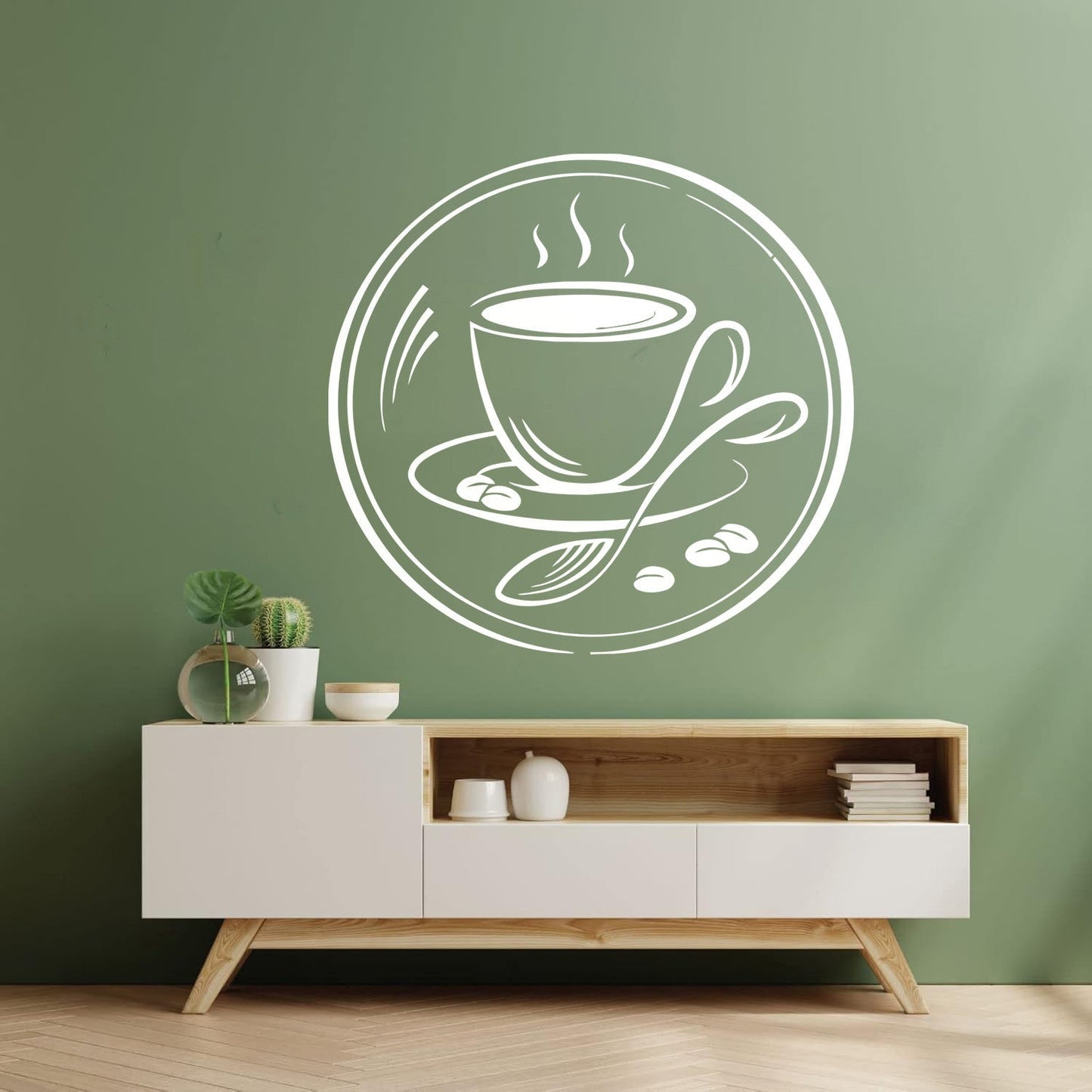 Wall Decals Paster Paper Coffee Couple Grain Coffee Shop Restaurant Multiple Size Options