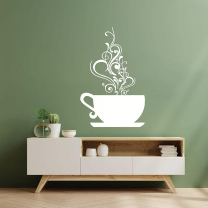 Wall Decals Coffee Cup Cafe Tea It Won'T Fall Off