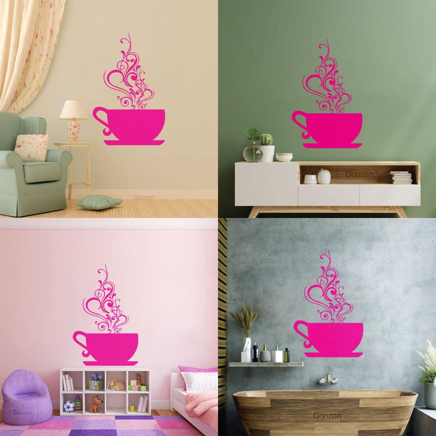 Wall Decals Coffee Cup Cafe Tea It Won'T Fall Off