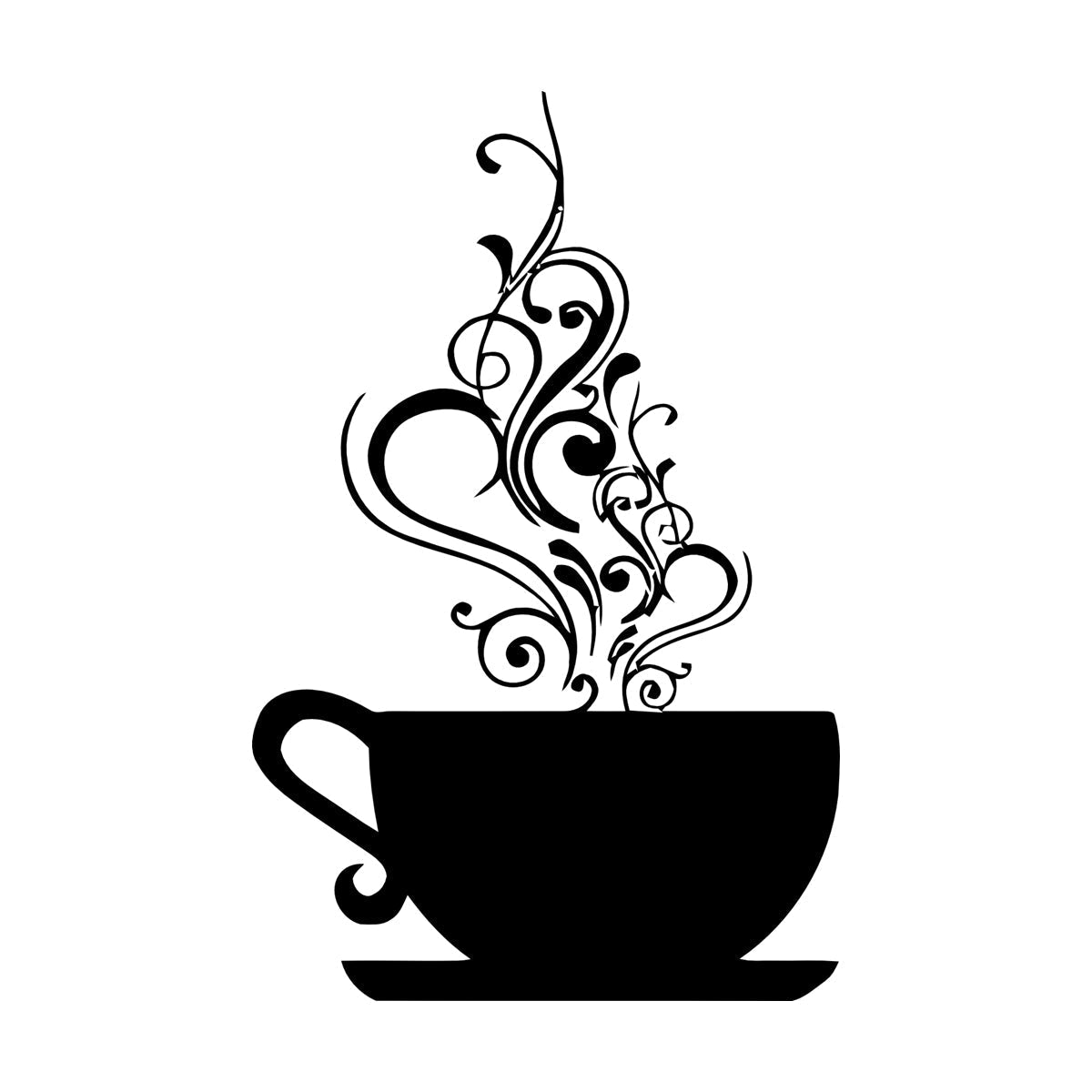 Wall Decals Coffee Cup Cafe Tea It Won'T Fall Off