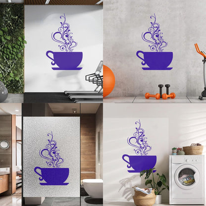 Wall Decals Coffee Cup Cafe Tea It Won'T Fall Off