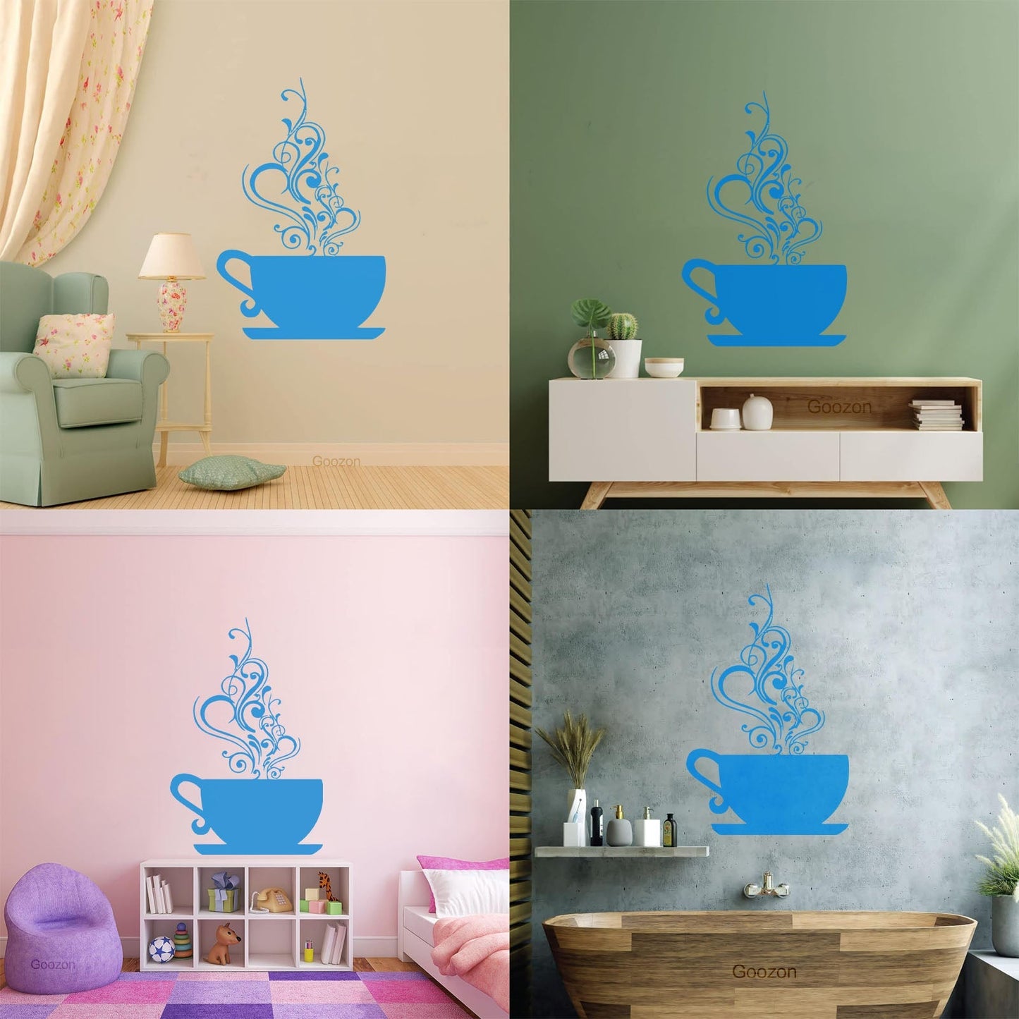 Wall Decals Coffee Cup Cafe Tea It Won'T Fall Off