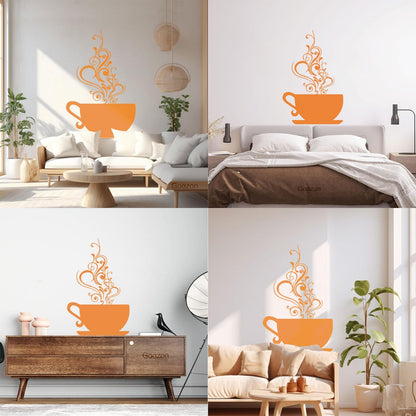 Wall Decals Coffee Cup Cafe Tea It Won'T Fall Off