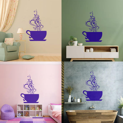 Wall Decals Coffee Cup Cafe Tea It Won'T Fall Off