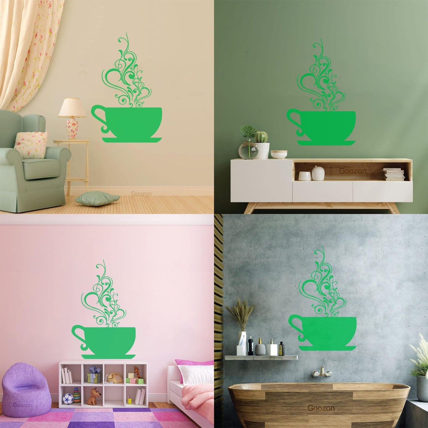Wall Decals Coffee Cup Cafe Tea It Won'T Fall Off