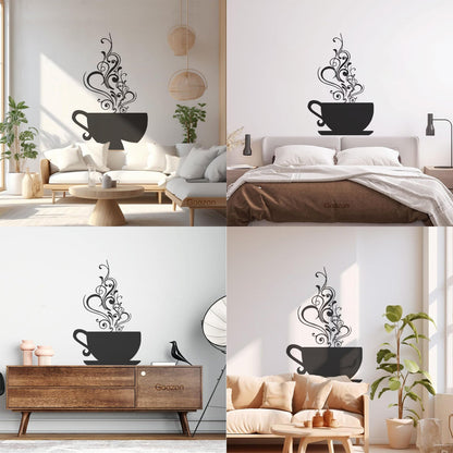 Wall Decals Coffee Cup Cafe Tea It Won'T Fall Off