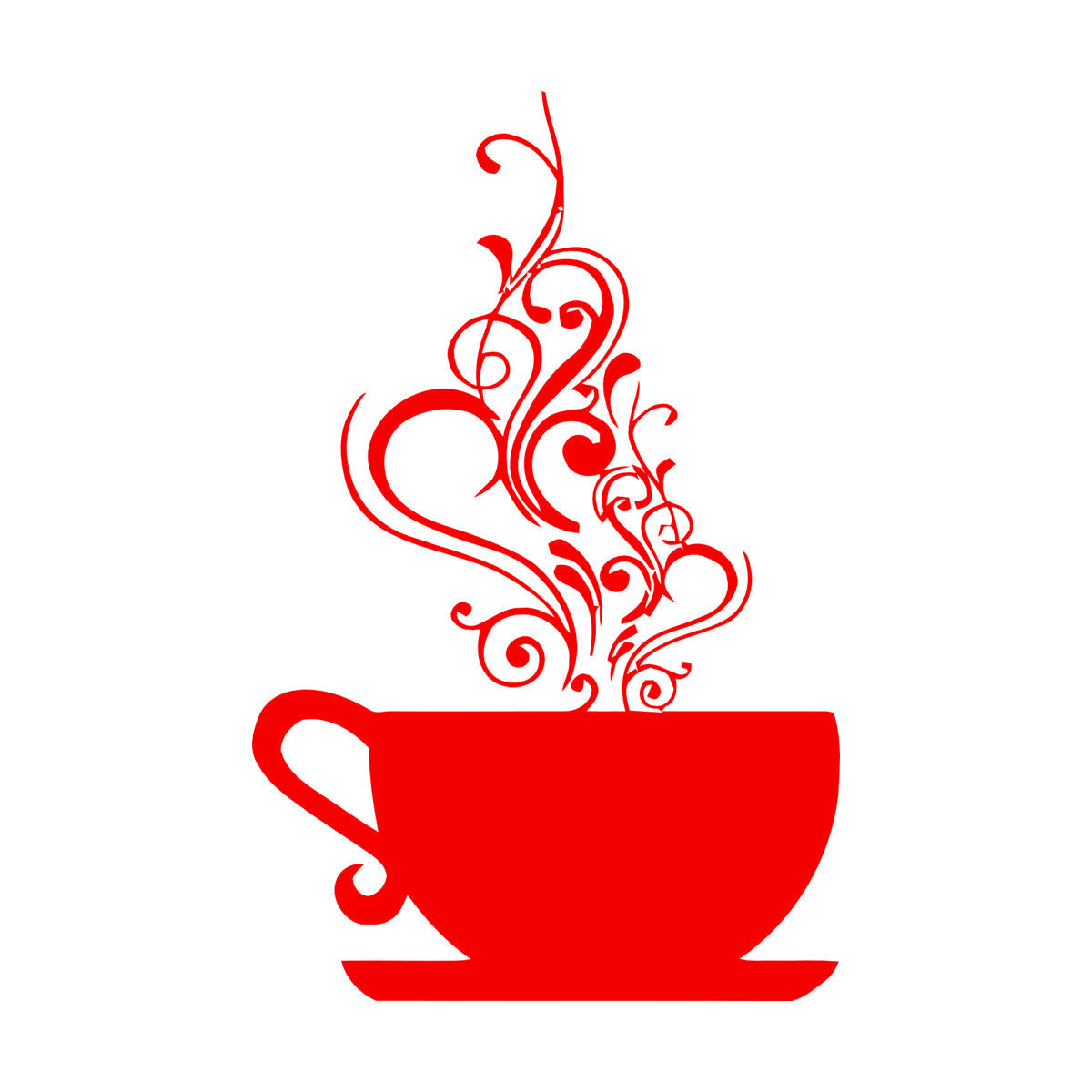 Wall Decals Coffee Cup Cafe Tea It Won'T Fall Off