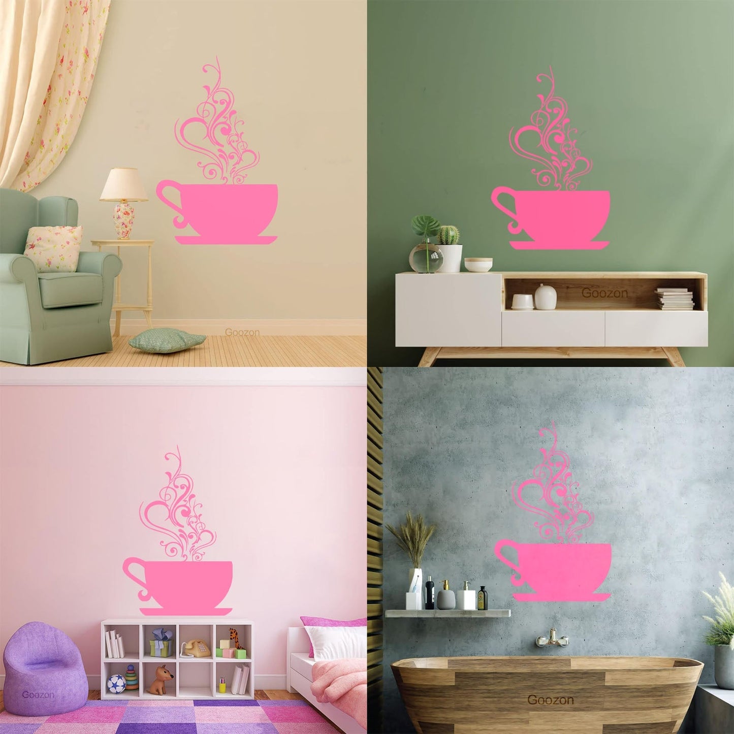 Wall Decals Coffee Cup Cafe Tea It Won'T Fall Off