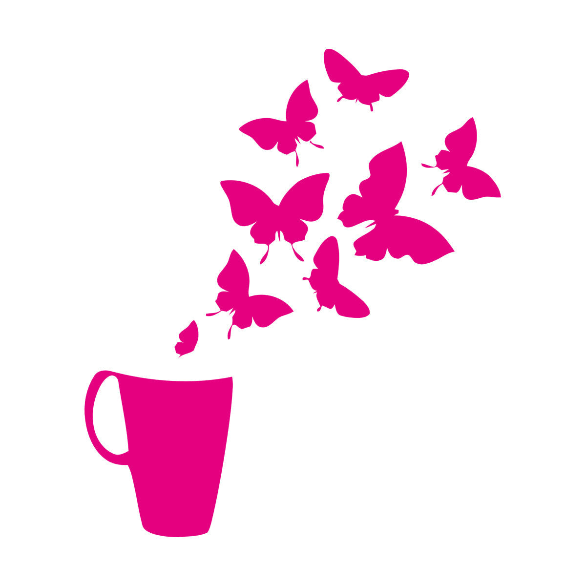 Coffee Cup House Shop Butterflies Kitchen Tea Vinyl Wall Decals Personalized Customization