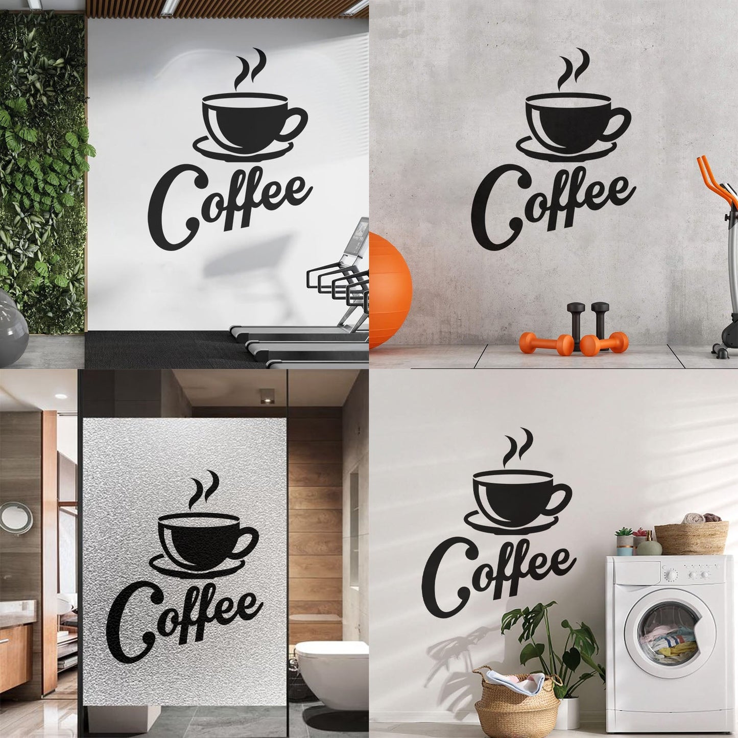 Wall Stickers Paster Paper Kitchen Coffee Shop Cup Wall Beautification