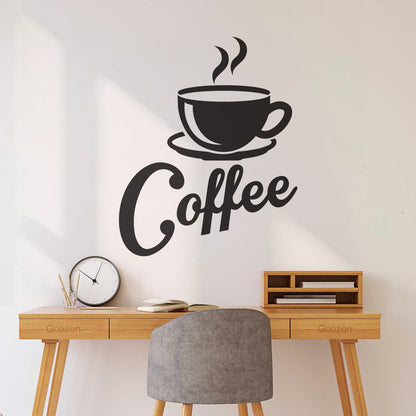 Wall Stickers Paster Paper Kitchen Coffee Shop Cup Wall Beautification