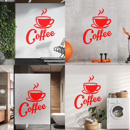 Wall Stickers Paster Paper Kitchen Coffee Shop Cup Wall Beautification
