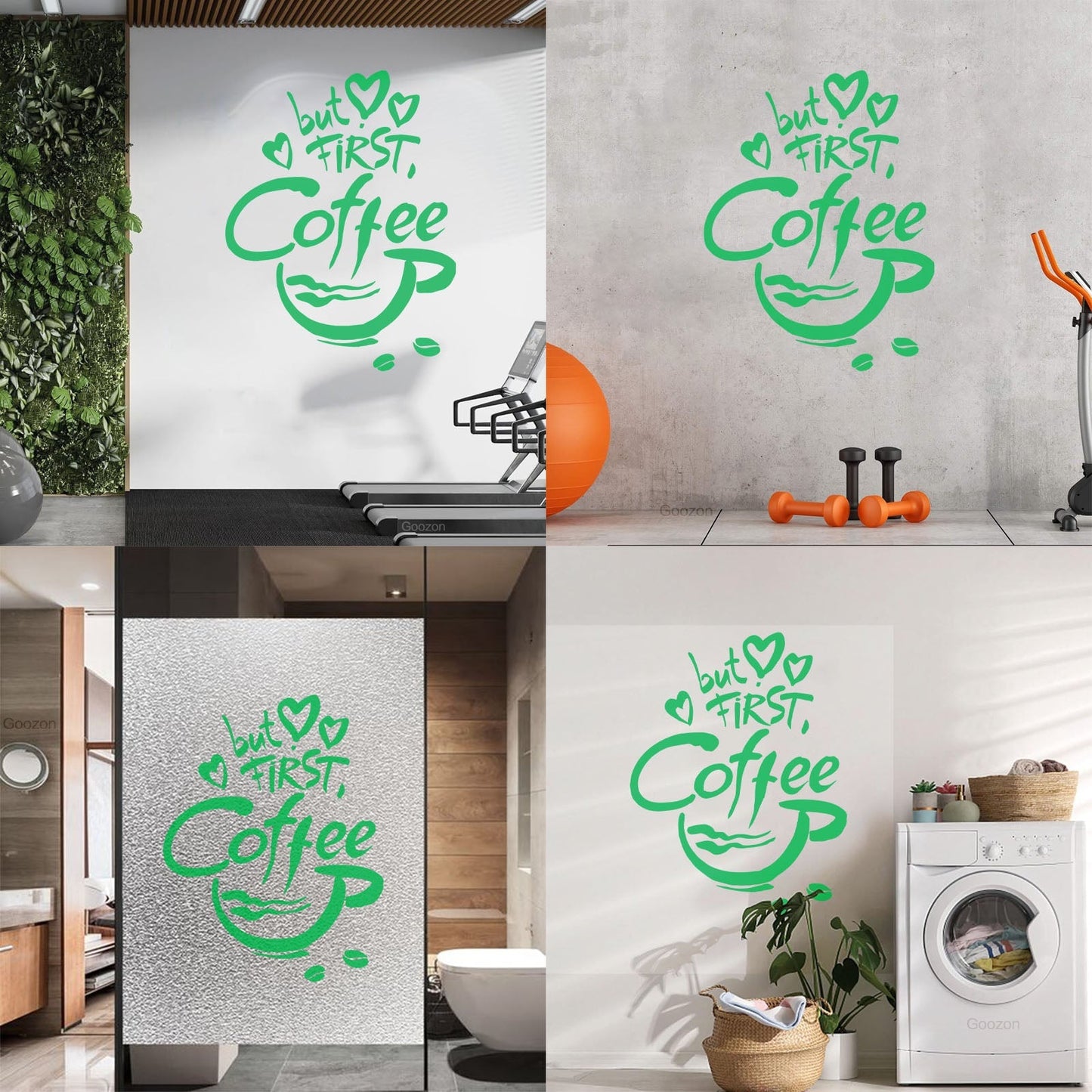 Fine Carving Stickers Quotes Word Phrase But First Coffee Food Drink Window Decals