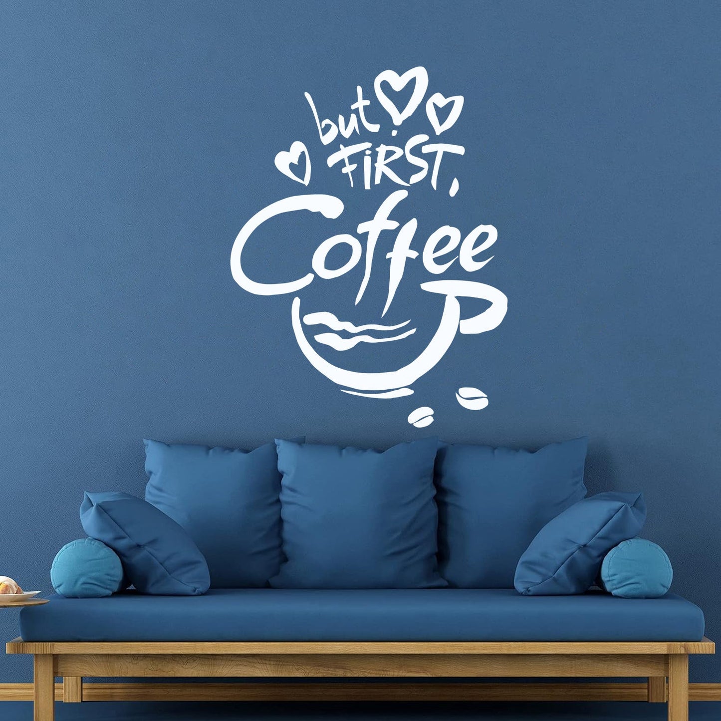 Fine Carving Stickers Quotes Word Phrase But First Coffee Food Drink Window Decals