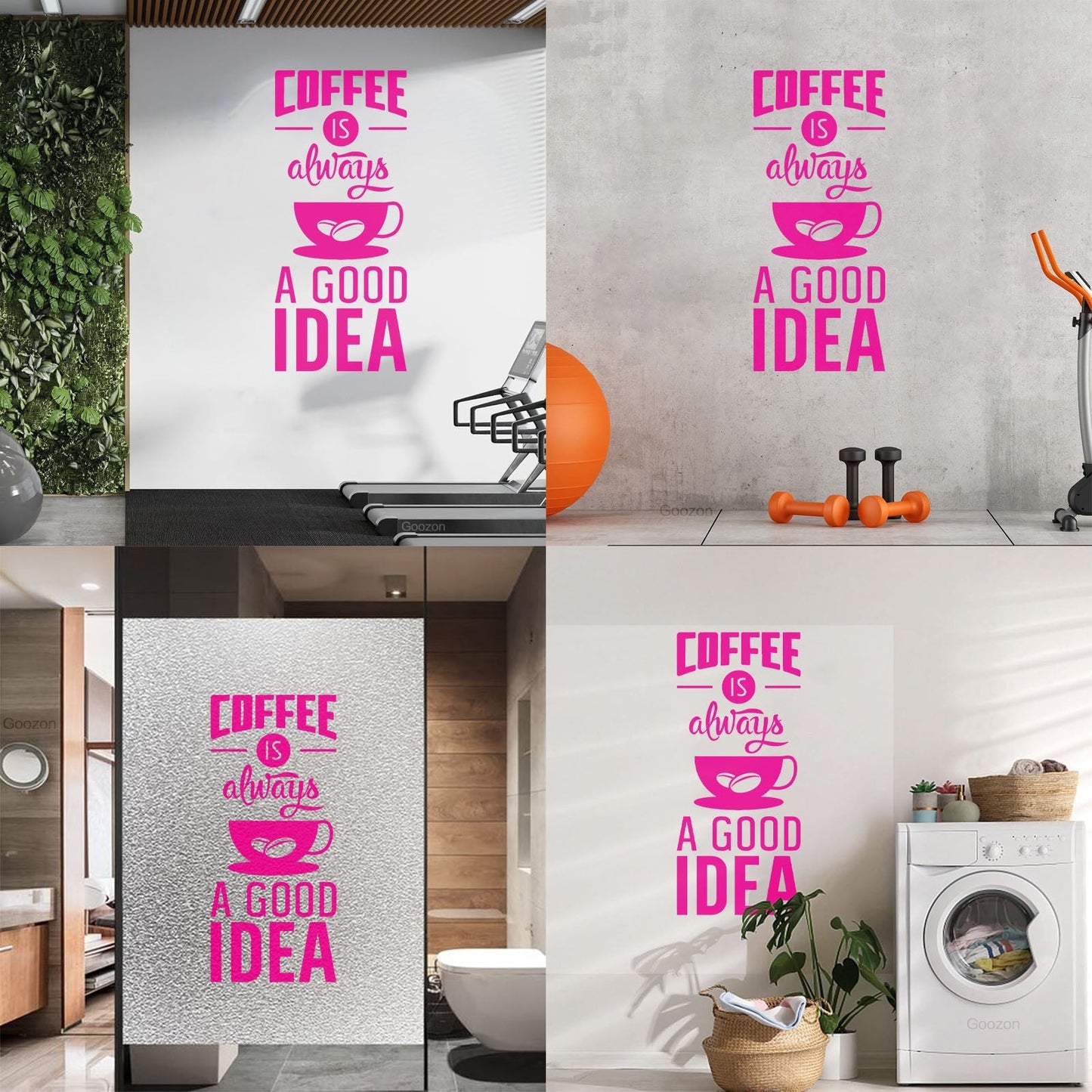 Quotes Words Coffee A Good Idea Coffe Store Wall Stickers Glass Stickers