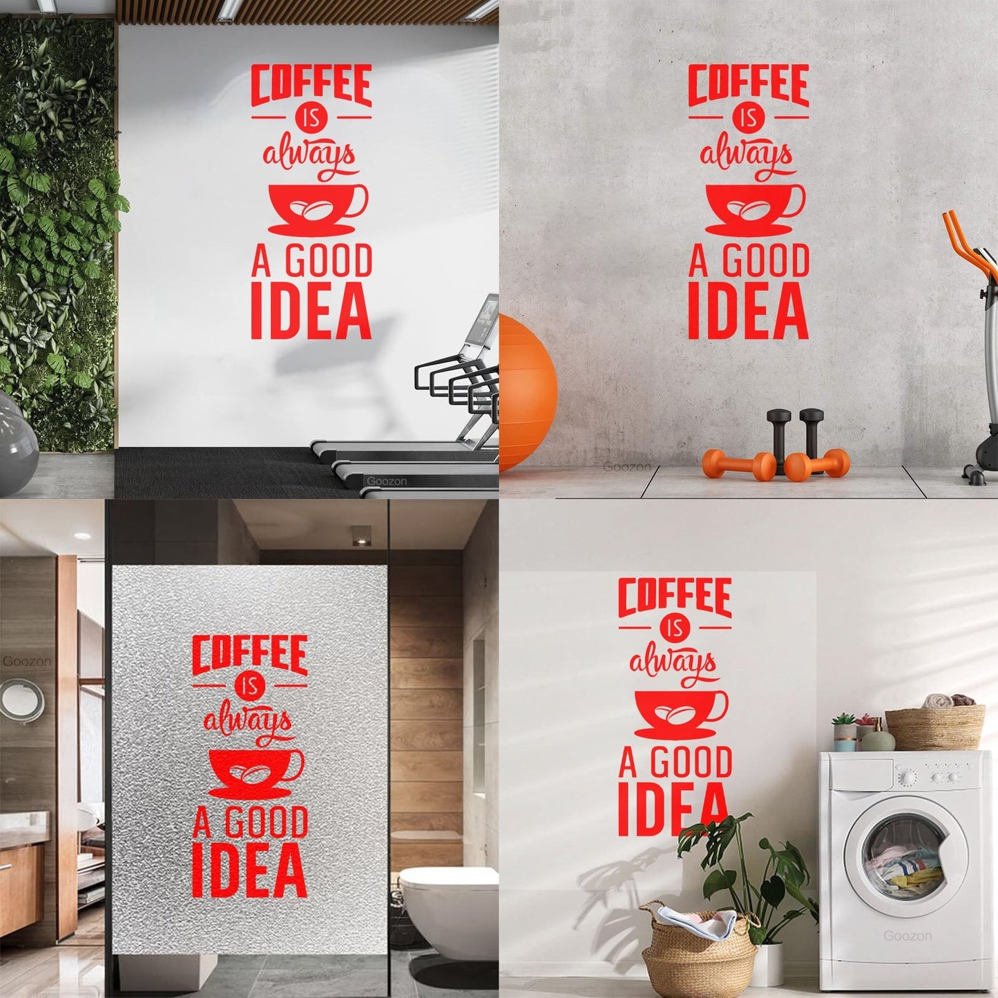 Quotes Words Coffee A Good Idea Coffe Store Wall Stickers Glass Stickers