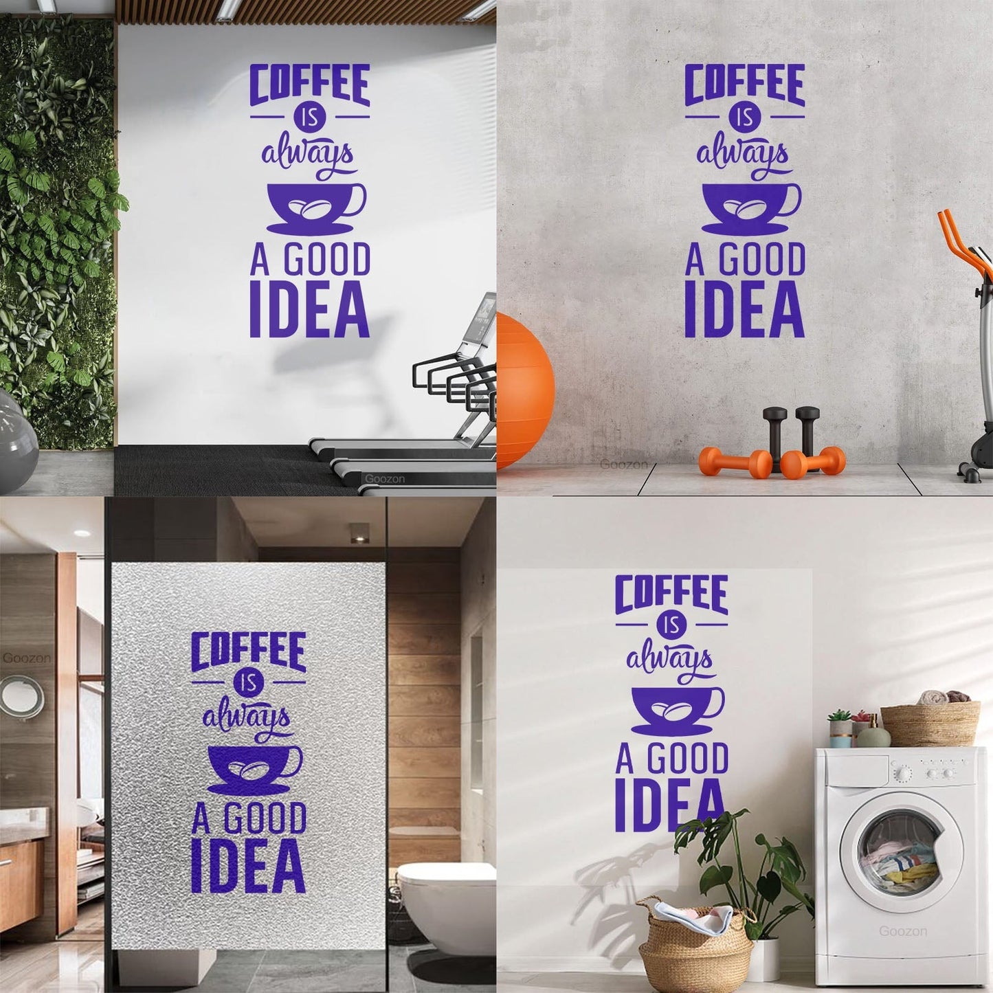 Quotes Words Coffee A Good Idea Coffe Store Wall Stickers Glass Stickers