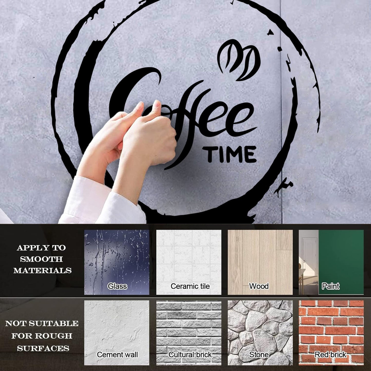 Fine Carving Decals Coffee Time Kitchen Cafe Home Store Decoration