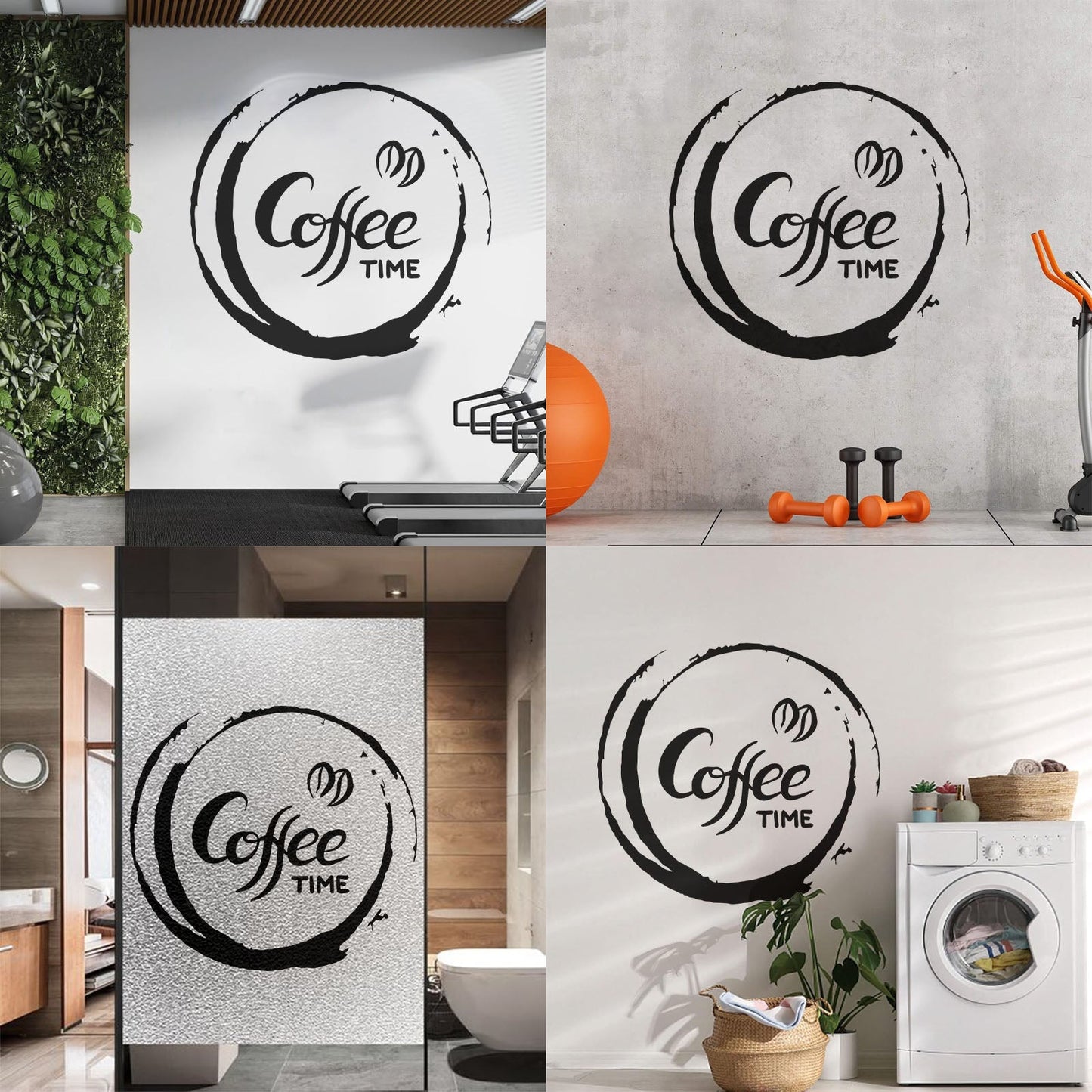 Fine Carving Decals Coffee Time Kitchen Cafe Home Store Decoration