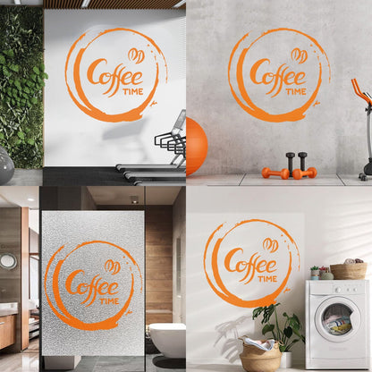 Fine Carving Decals Coffee Time Kitchen Cafe Home Store Decoration