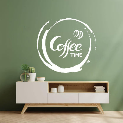 Fine Carving Decals Coffee Time Kitchen Cafe Home Store Decoration
