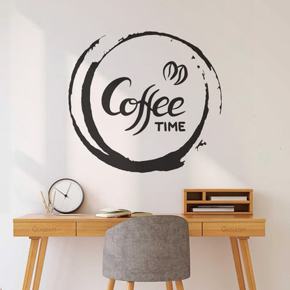Fine Carving Decals Coffee Time Kitchen Cafe Home Store Decoration