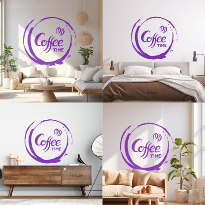 Fine Carving Decals Coffee Time Kitchen Cafe Home Store Decoration