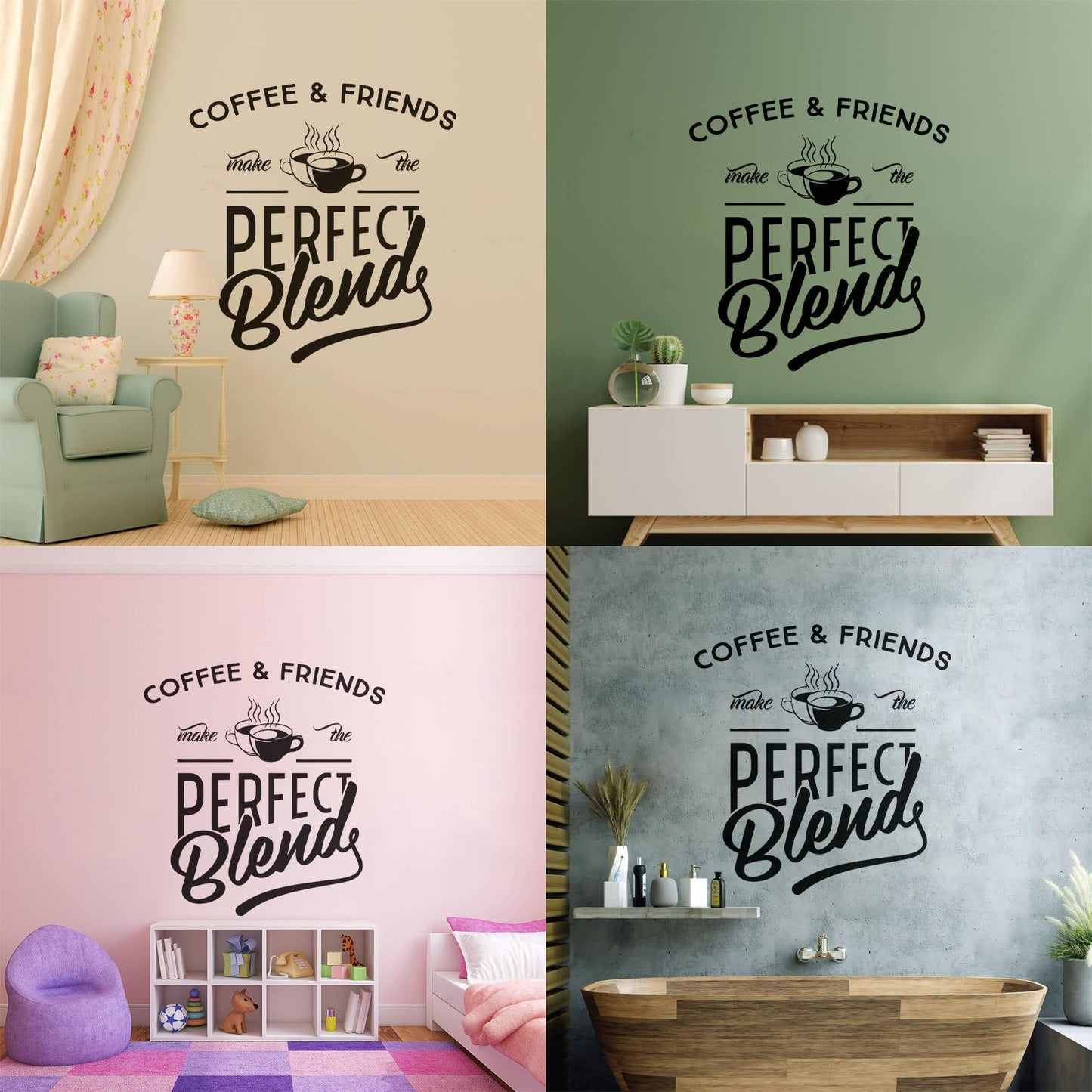 Vinyl Art Sticker Quotes Words About Coffee Aroma Store Tattoo Culture