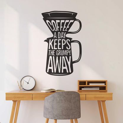 Engraving Stickers Words On Coffee Pot Quotes About Coffee Removable Without Leaving Glue