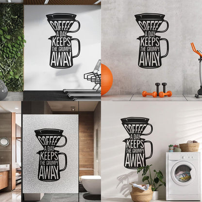 Engraving Stickers Words On Coffee Pot Quotes About Coffee Removable Without Leaving Glue