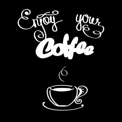 Wall Decals Paster Paper Cafe Lettering Enjoy Your Coffee Kitchen Quote Equipped With Transfer Film Kit