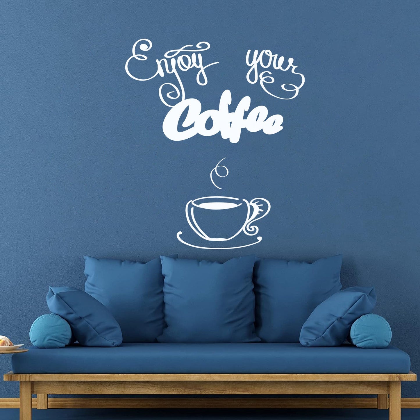 Wall Decals Paster Paper Cafe Lettering Enjoy Your Coffee Kitchen Quote Equipped With Transfer Film Kit