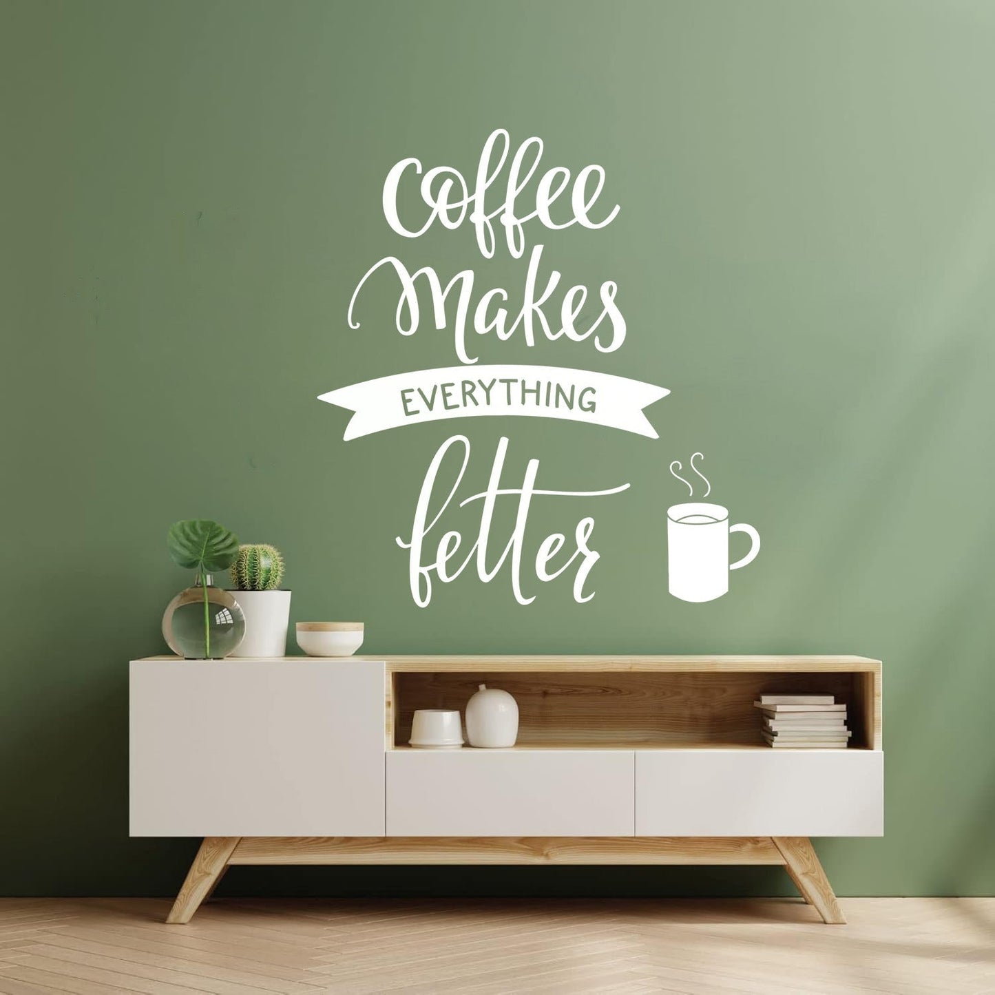 Vinyl Wall Stickers Cafe Quote Coffee Makes Everything Better Easy Installation