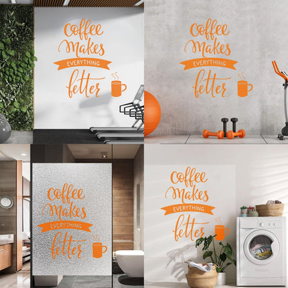 Vinyl Wall Stickers Cafe Quote Coffee Makes Everything Better Easy Installation