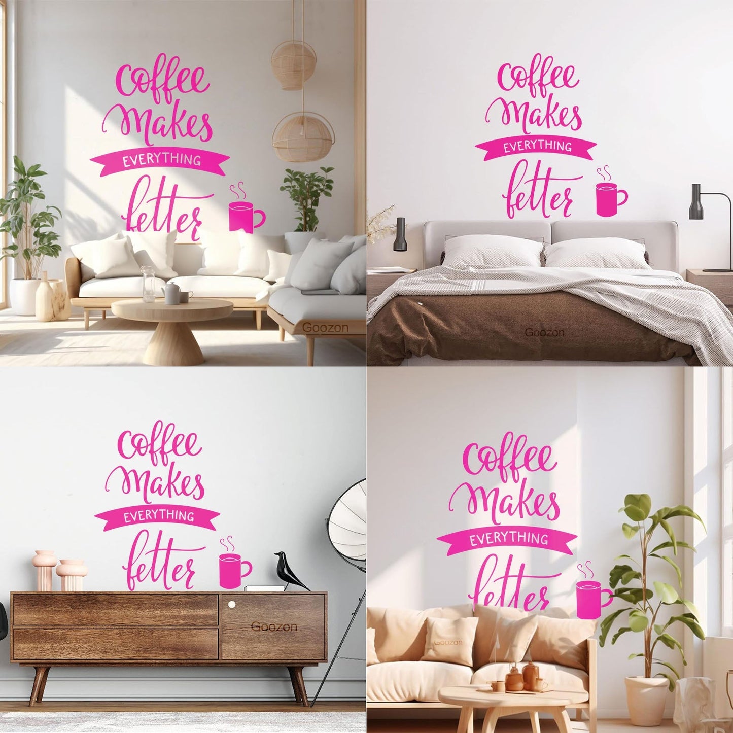 Vinyl Wall Stickers Cafe Quote Coffee Makes Everything Better Easy Installation