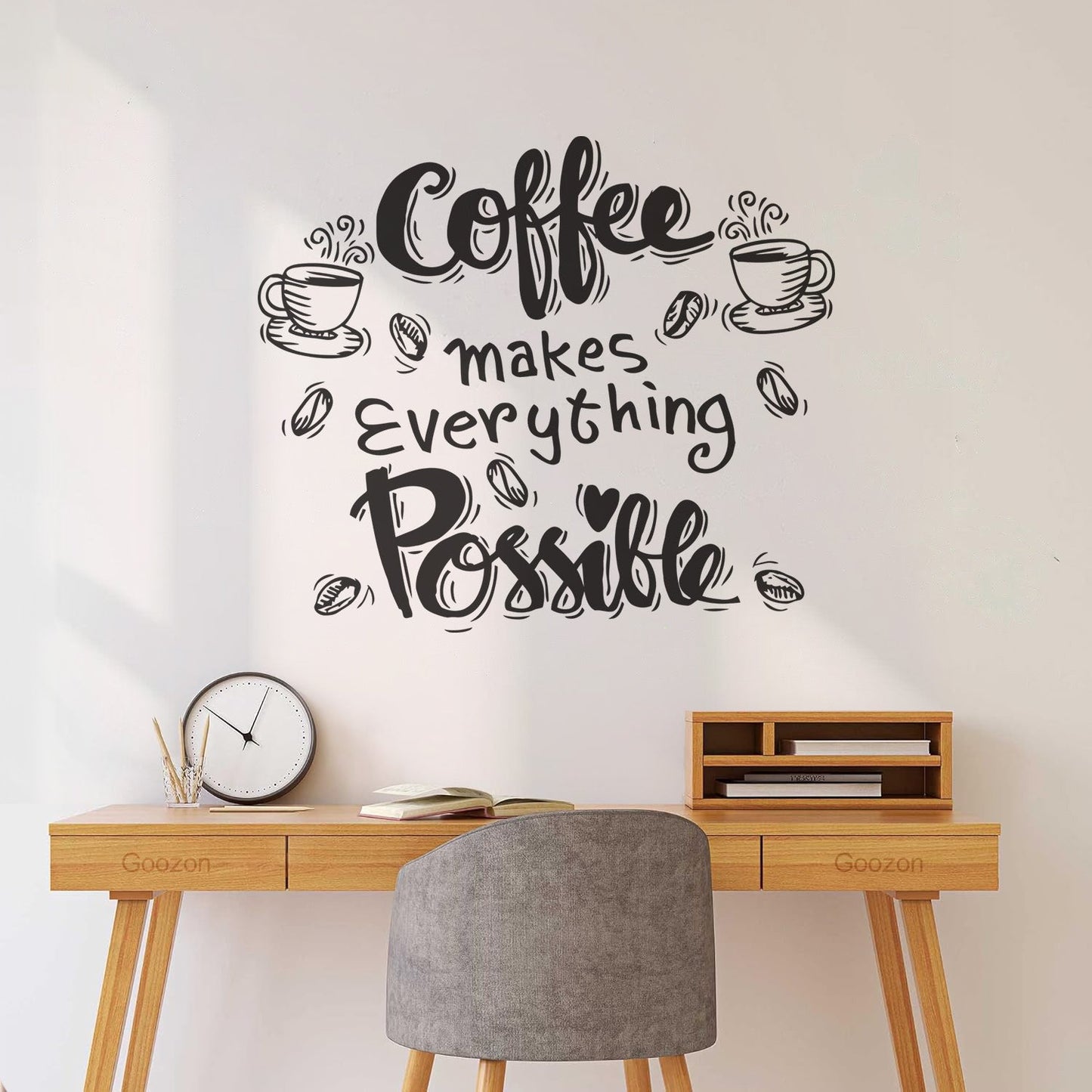 Wall Decals Cafe Quote Coffee Makes Everything Possible Art Mural Painting