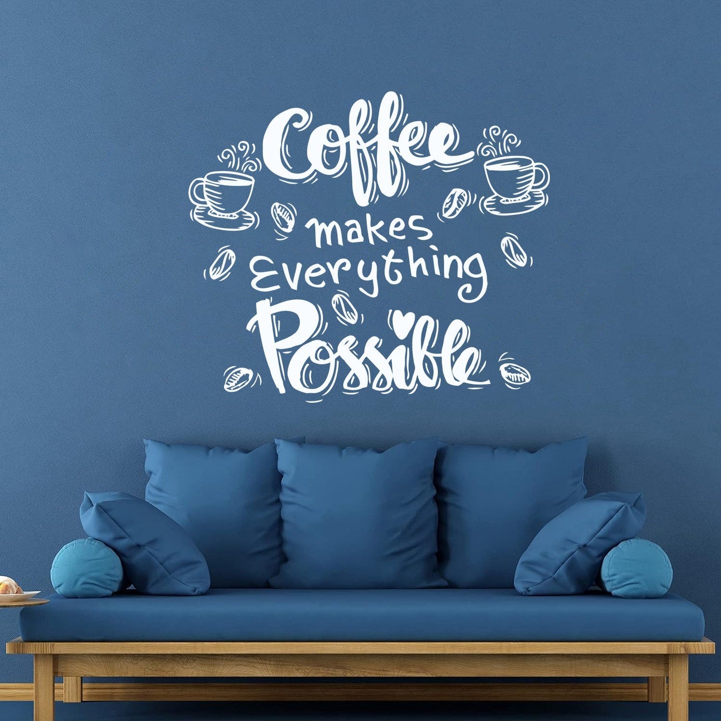 Wall Decals Cafe Quote Coffee Makes Everything Possible Art Mural Painting