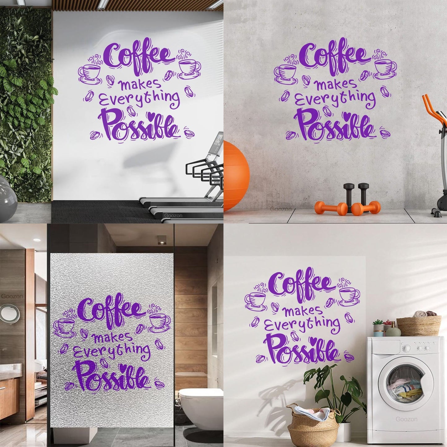 Wall Decals Cafe Quote Coffee Makes Everything Possible Art Mural Painting
