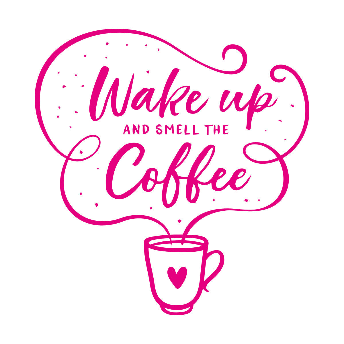 Vinyl Wall Decals Cafe Quote Wake Up And Smell The Coffee Hand Drawn Multiple Size Options