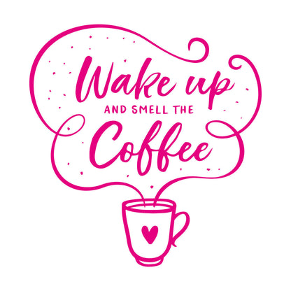 Vinyl Wall Decals Cafe Quote Wake Up And Smell The Coffee Hand Drawn Multiple Size Options