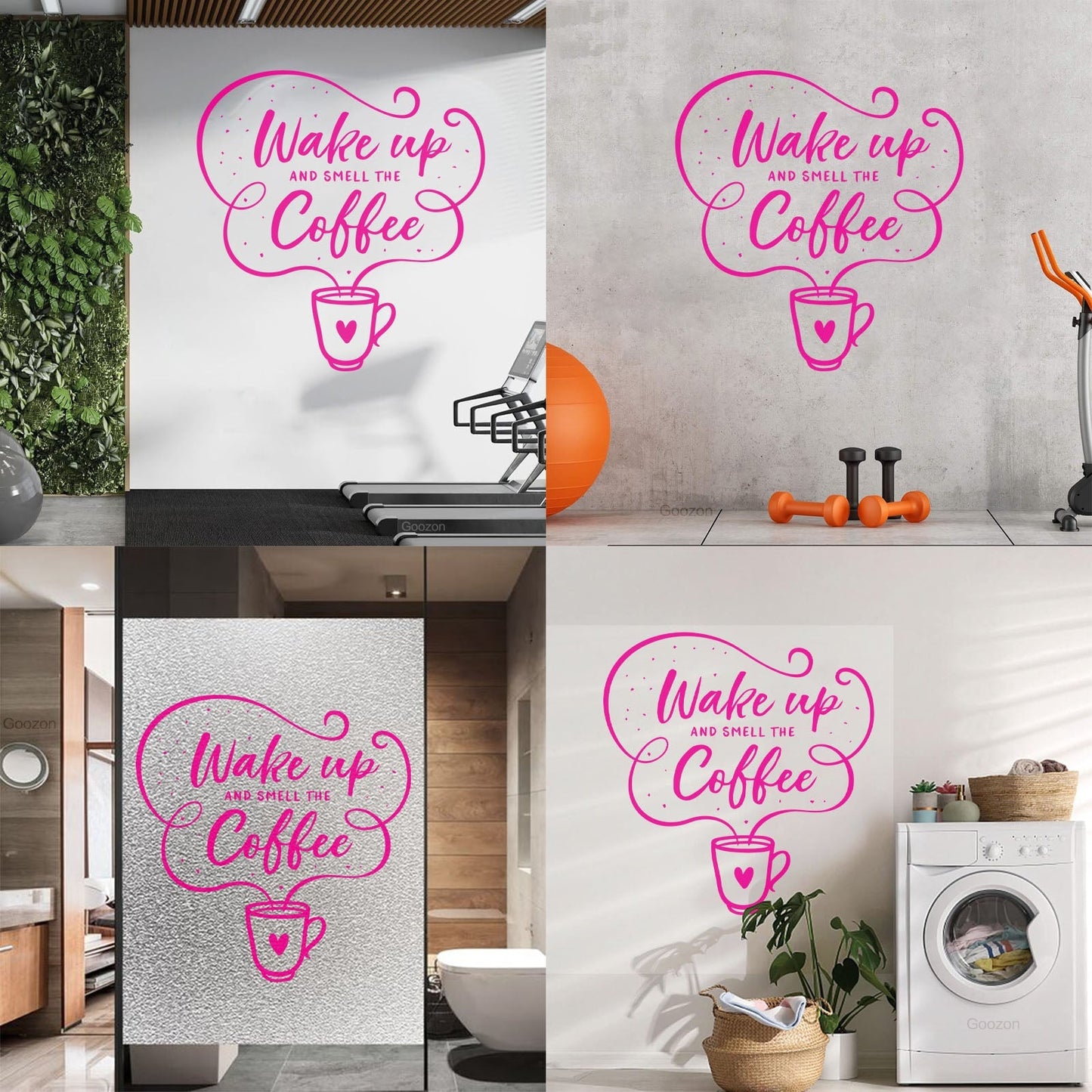 Vinyl Wall Decals Cafe Quote Wake Up And Smell The Coffee Hand Drawn Multiple Size Options
