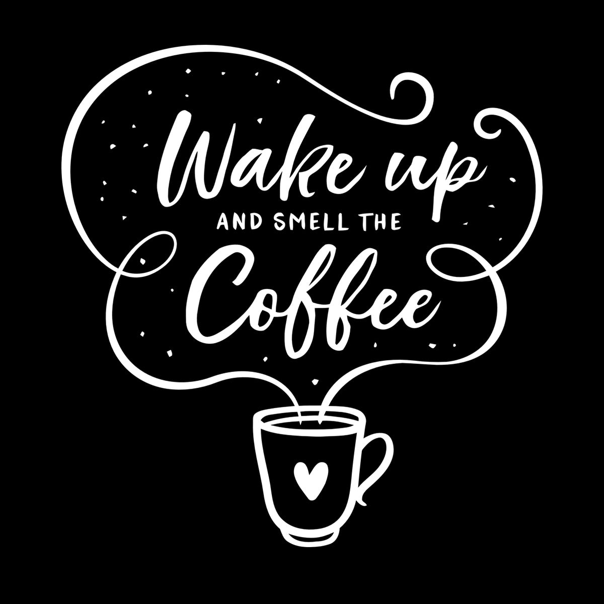 Vinyl Wall Decals Cafe Quote Wake Up And Smell The Coffee Hand Drawn Multiple Size Options