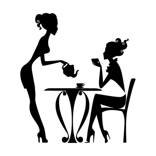 Cafe Restaurant Time Coffee Teapot Tea Cup Engraving Decals Waterproof