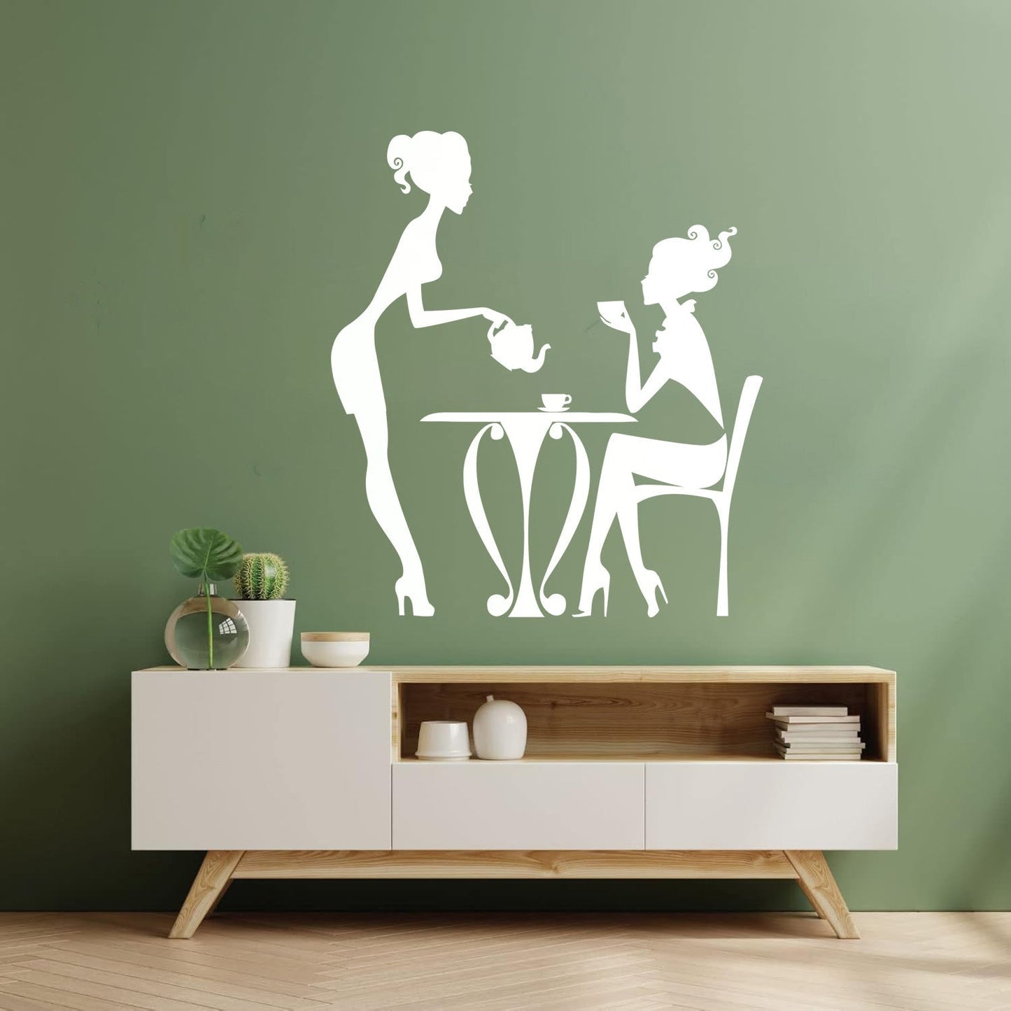 Cafe Restaurant Time Coffee Teapot Tea Cup Engraving Decals Waterproof