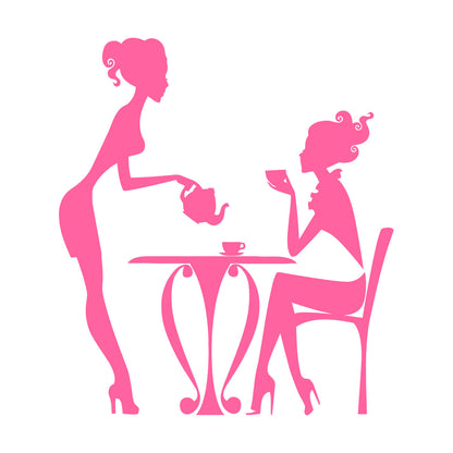 Cafe Restaurant Time Coffee Teapot Tea Cup Engraving Decals Waterproof