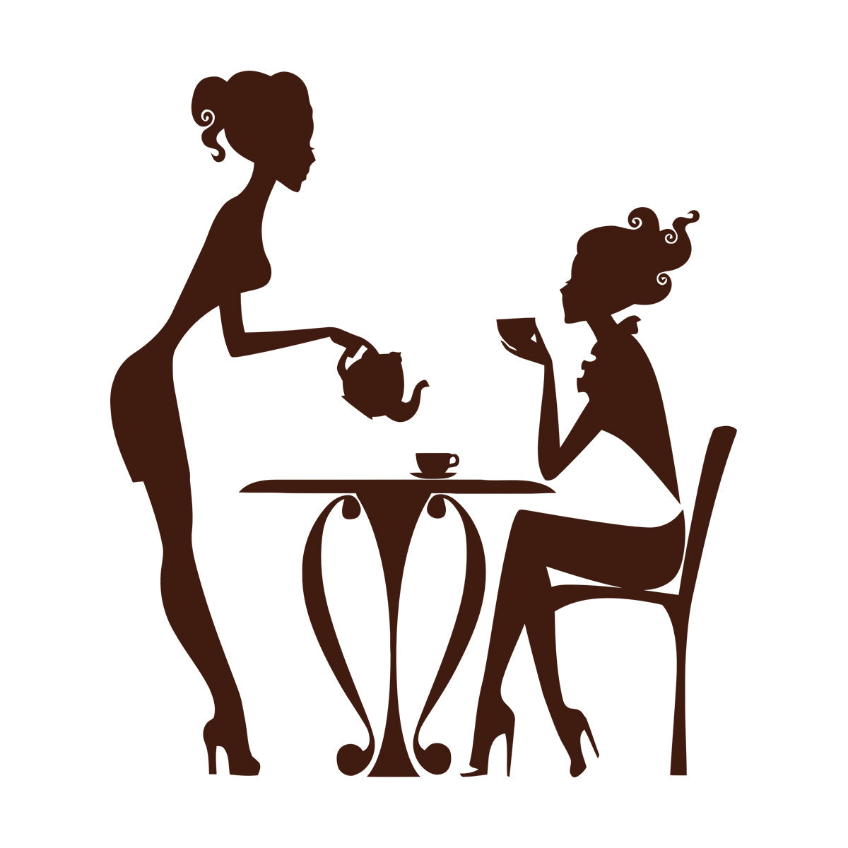 Cafe Restaurant Time Coffee Teapot Tea Cup Engraving Decals Waterproof