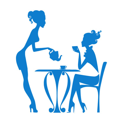 Cafe Restaurant Time Coffee Teapot Tea Cup Engraving Decals Waterproof