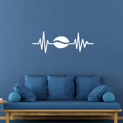 Mural And Wall Vinyl Decal Cardiogram Coffee Bean Kitchen Cafe Restaurant It Won'T Fall Off