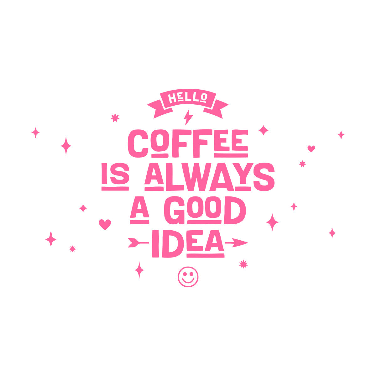 Wall Stickers Paster Paper Coffee Always Good Idea Typography Coffee House Personalized Customization