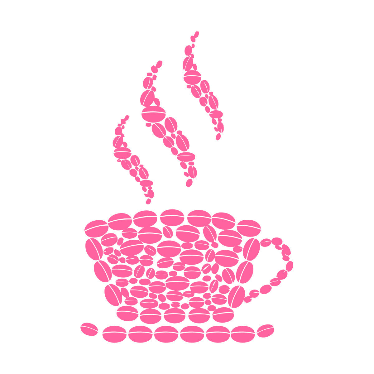 Fine Carving Stickers Coffee Beans Cup House Shop Kitchen Art Decoration